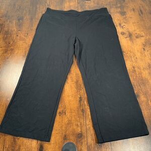 Ralph Lauren Active Pants Large Pull On Women's Stretch Cotton Blend‎ L Black